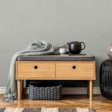 Show details for Essence Light Grey Linen Texture Wallpaper