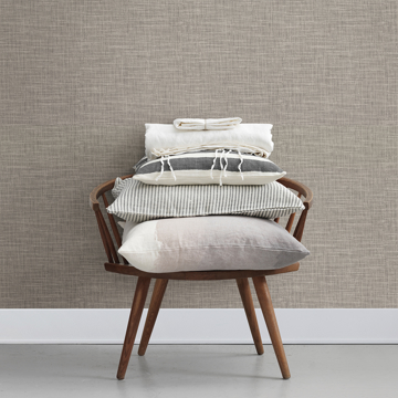 Show details for In the Loop Cream Faux Grasscloth Wallpaper