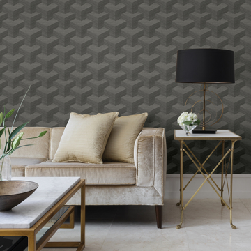 Show details for Y Knot Grey Geometric Texture Wallpaper