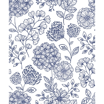Picture of Ada Blue Floral Wallpaper