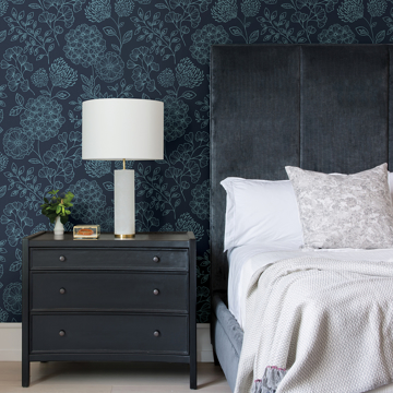 Show details for Ada Indigo Floral Wallpaper