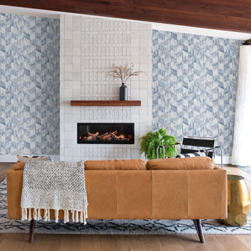 Show details for Demi Indigo Distressed Wallpaper