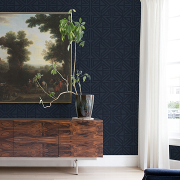 Show details for Kachel Indigo Geometric Wallpaper