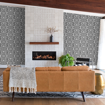 Show details for Kachel Black Geometric Wallpaper