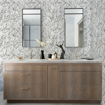 Show details for Leandra Grey Floral Trail Wallpaper