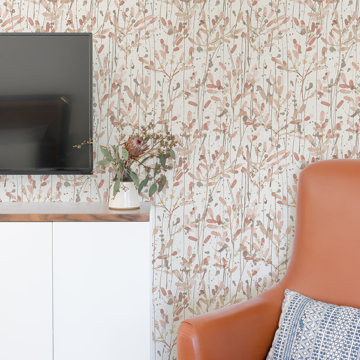 Show details for Leandra Coral Floral Trail Wallpaper