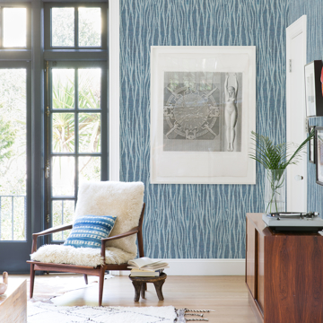 Show details for Nazar Indigo Stripe Wallpaper