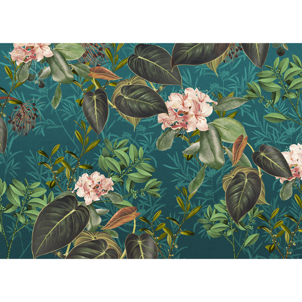 Picture of Teal Tropic Wall Mural
