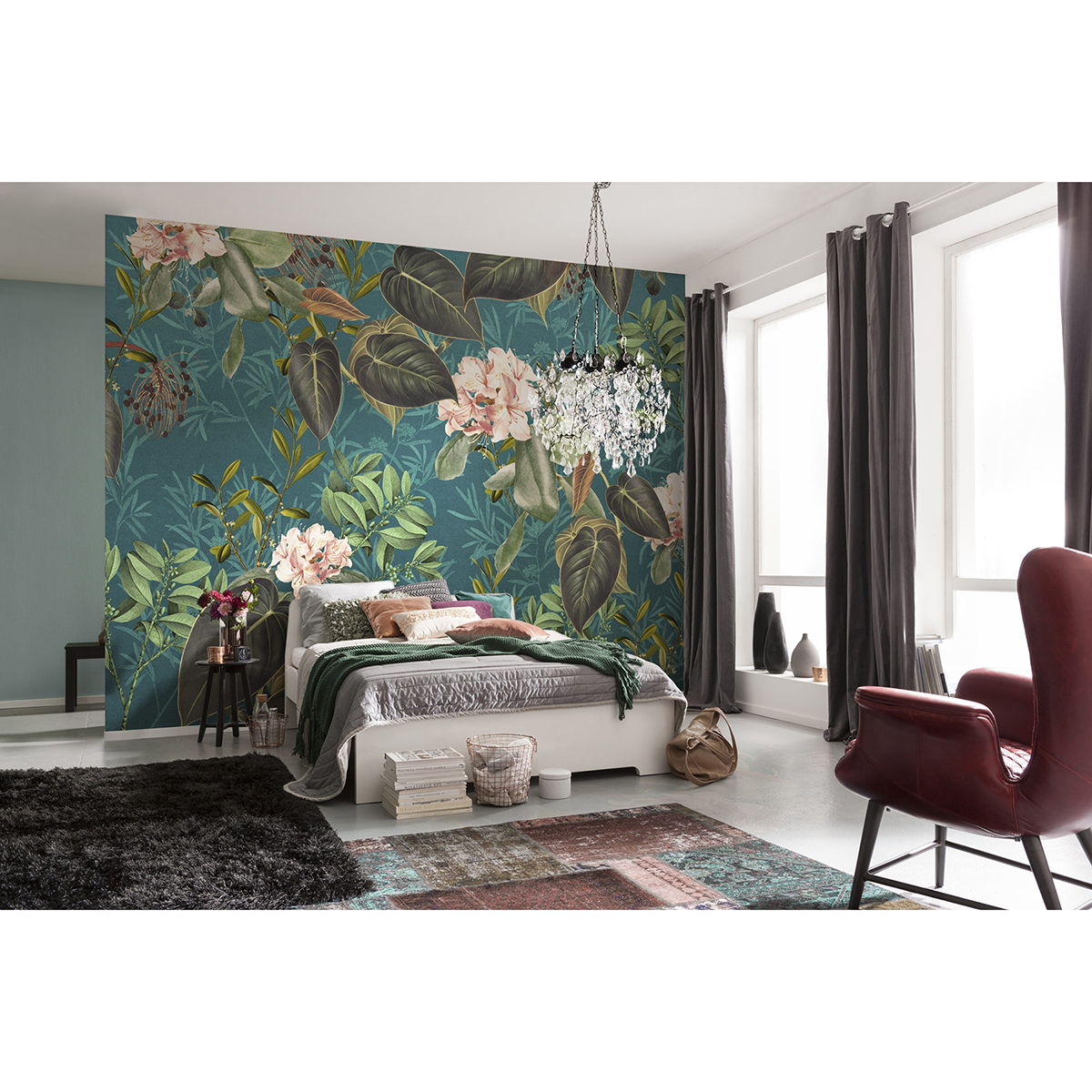 X7-1039 - Teal Tropic Wall Mural - by Komar