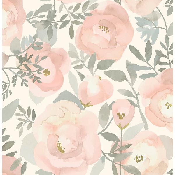 Picture of Rose Peachy Keen Peel and Stick Wallpaper
