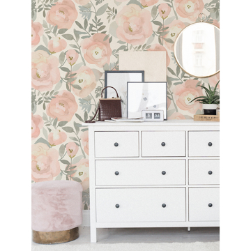 Show details for Rose Peachy Keen Peel and Stick Wallpaper