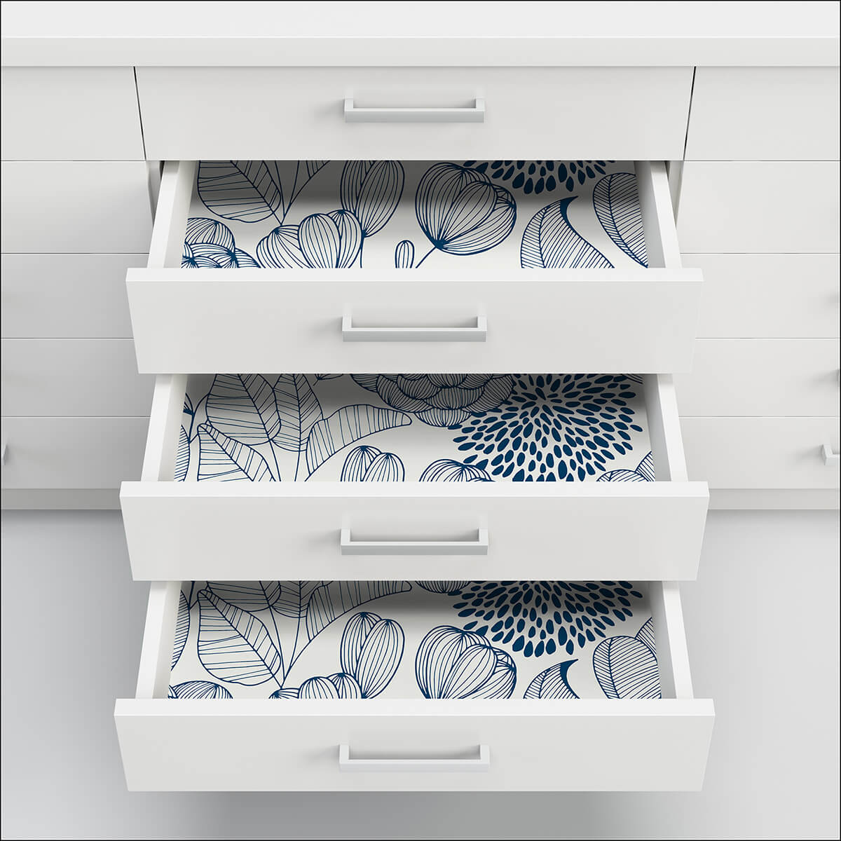 NUS3830 Navy Secret Garden Peel and Stick Wallpaper by NuWallpaper