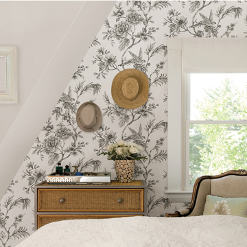 Show details for Charcoal Longwood Peel and Stick Wallpaper