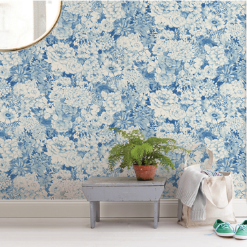 Show details for Indigo Empress Garden Peel and Stick Wallpaper