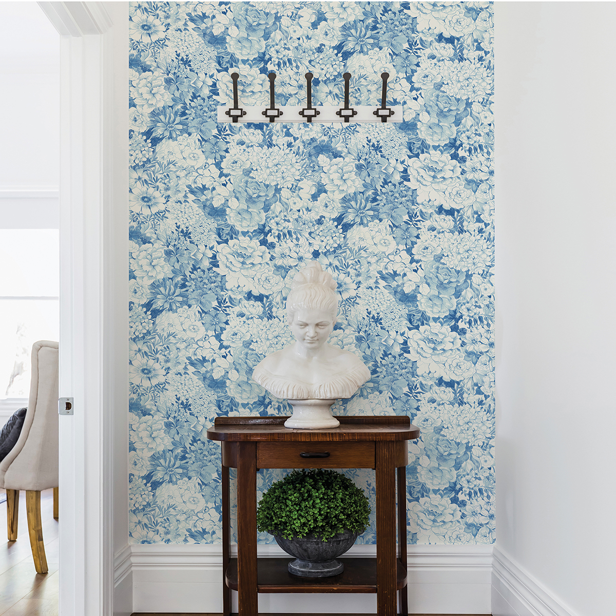 NUS3833 - Indigo Empress Garden Peel and Stick Wallpaper - by NuWallpaper