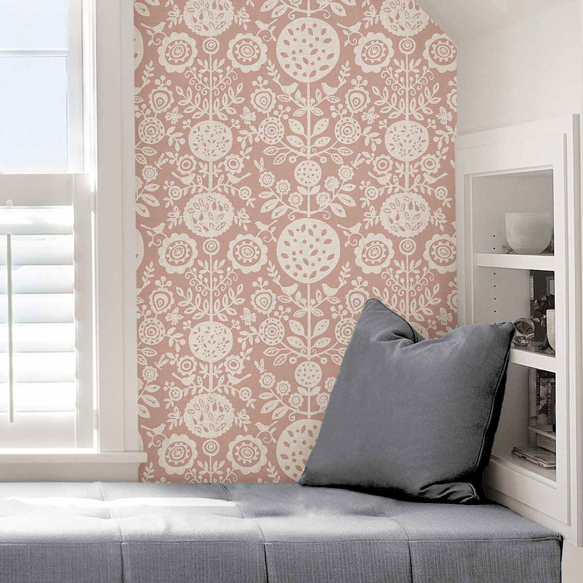 NUS4032 - Pink Anya Peel and Stick Wallpaper - by NuWallpaper