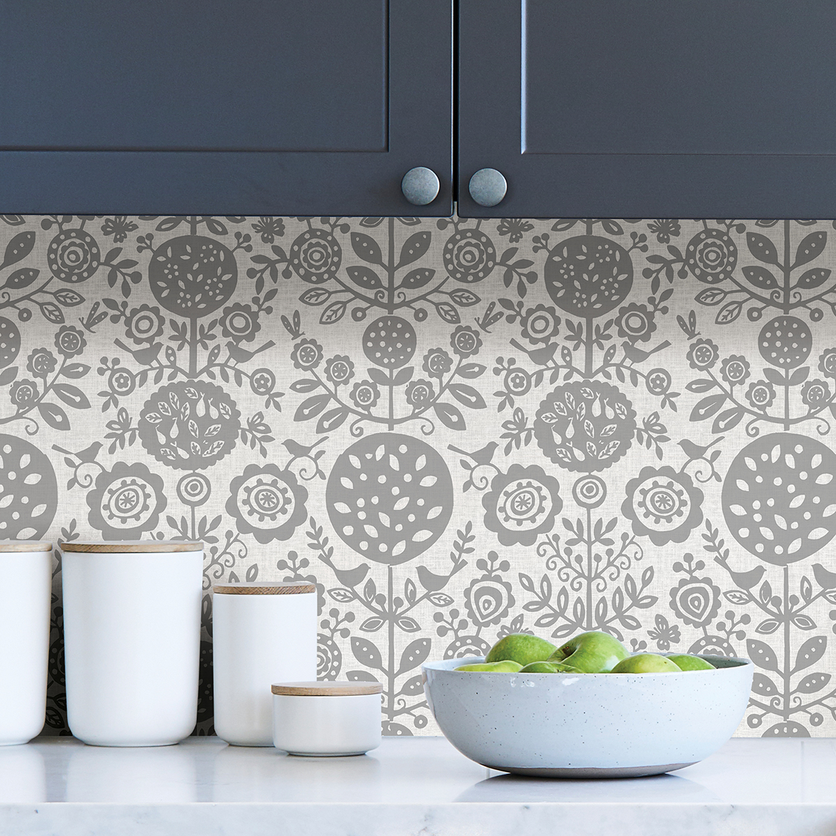 NUS4033 - Grey Anya Peel and Stick Wallpaper - by NuWallpaper