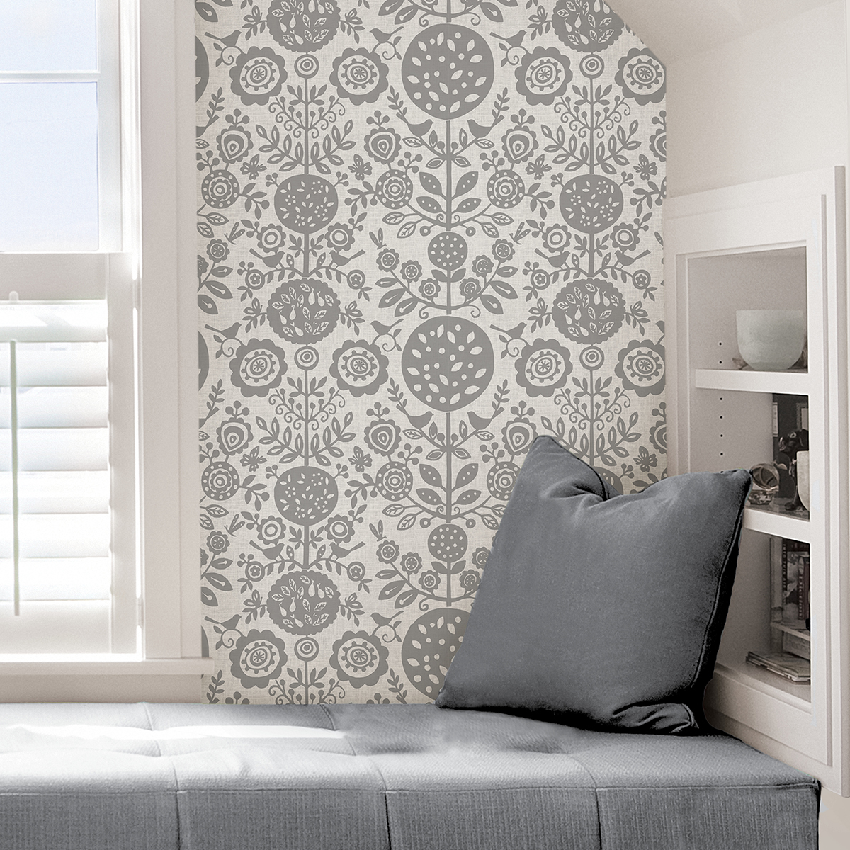 NUS4033 - Grey Anya Peel and Stick Wallpaper - by NuWallpaper