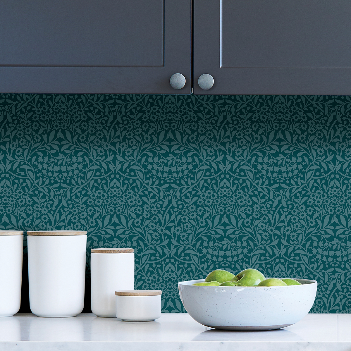 NUS4038 - Teal Darcy Peel and Stick Wallpaper - by NuWallpaper