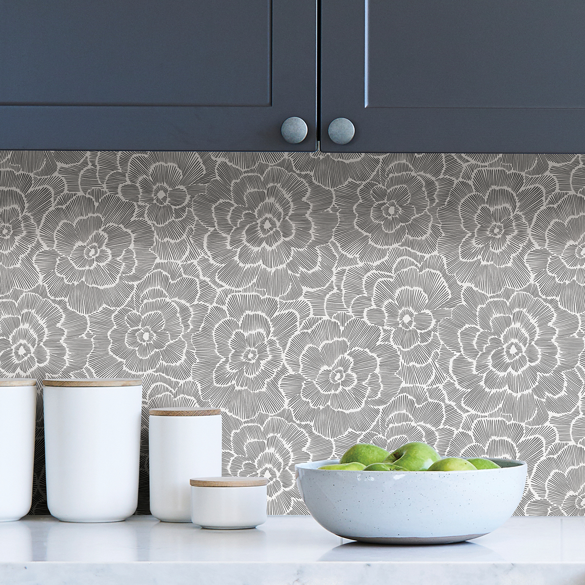 NUS4047 - Charcoal Saraya Peel and Stick Wallpaper - by NuWallpaper