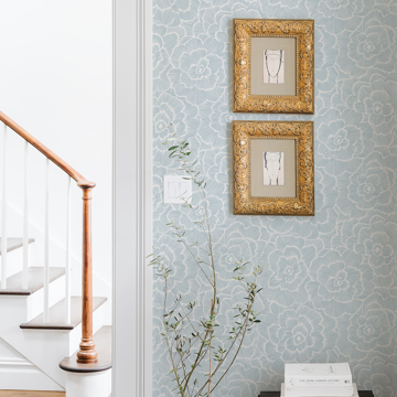 Show details for Blue Saraya Peel and Stick Wallpaper