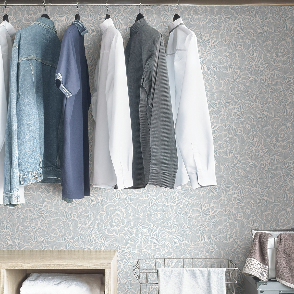 NUS4048 Blue Saraya Peel and Stick Wallpaper by NuWallpaper