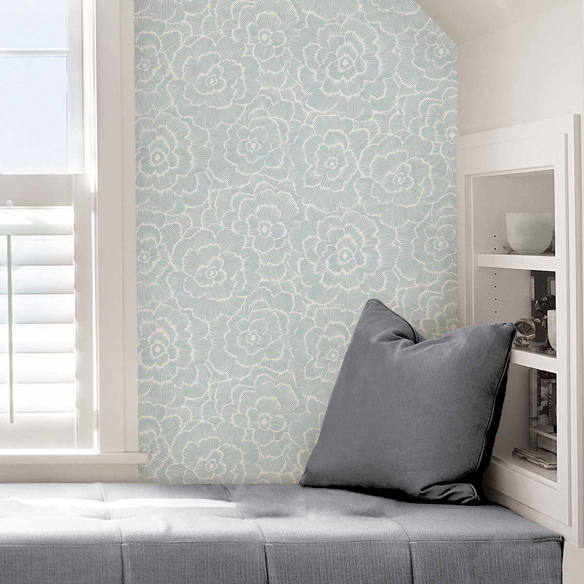 NUS4048 Blue Saraya Peel and Stick Wallpaper by NuWallpaper