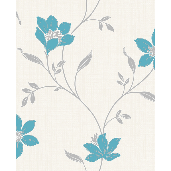 FD41942 - Isobelle Teal Floral Wallpaper - by Fine Décor