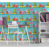 Picture of Kids Teal Tropical Shelves Wallpaper