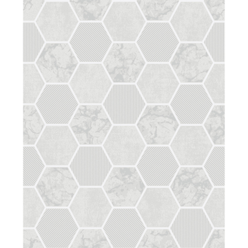 Picture of Ceramica Grey Hexagon Tile Wallpaper