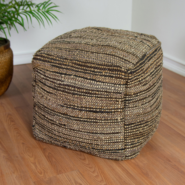 Picture of Striped Neutral Pouf Decorative Object