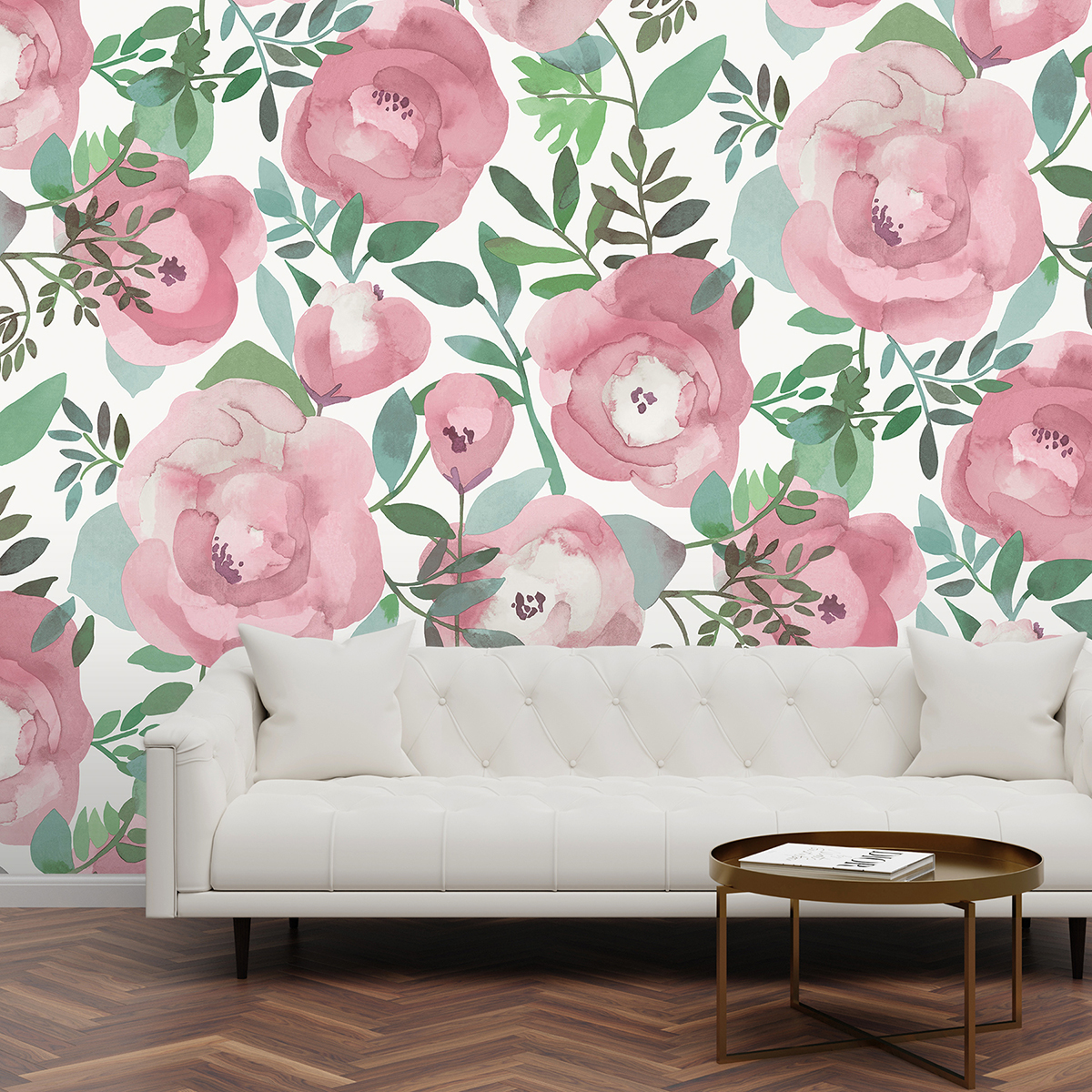 ASTM3905 - Blooming Floral Darling Pink Wall Mural - by Katie Hunt ...