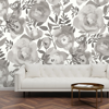 Picture of Blooming Floral Dove Grey Wall Mural