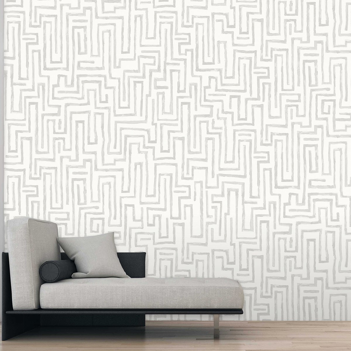 ASTM3912 - Maze Dove Grey Wall Mural - by Katie Hunt Remix Walls x A ...