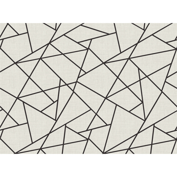 Show details for Modern Lines Black on Dove Grey Wall Mural
