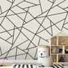 Picture of Modern Lines Black on Dove Grey Wall Mural