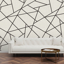 Picture of Modern Lines Black on Dove Grey Wall Mural