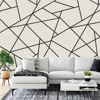 Picture of Modern Lines Black on Dove Grey Wall Mural