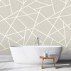 Picture of Modern Lines White on Dove Grey Wall Mural