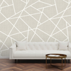 Picture of Modern Lines White on Dove Grey Wall Mural