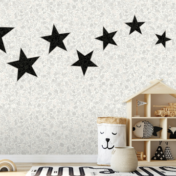 Picture of Terrazzo Stars Black on Dove Grey Wall Mural