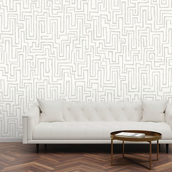 ASTM3912 - Maze Dove Grey Wall Mural - by Katie Hunt Remix Walls x A ...