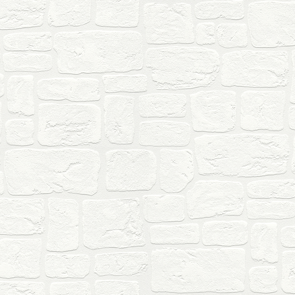 Picture of Gaffrey White Stone Paintable Wallpaper