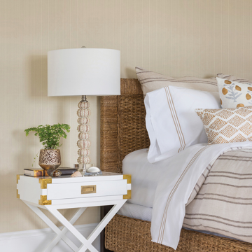 Show details for Cedric White Stripe Paintable Wallpaper