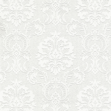 Show details for Plouf White Damask Paintable Wallpaper