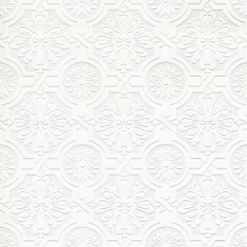 Show details for Victorian White Tin Ceiling Paintable Wallpaper