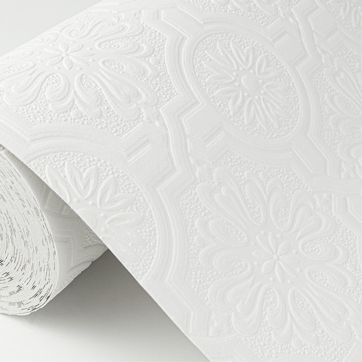 400032817 Victorian White Tin Ceiling Paintable Wallpaper by Brewster