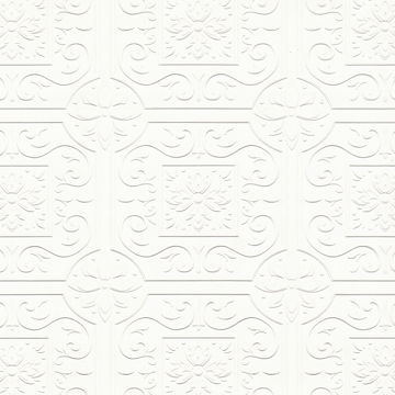 Show details for Ibold White Tin Ceiling Scroll Paintable Wallpaper