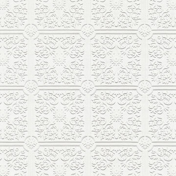 Show details for Nico White Tin Ceiling Square Paintable Wallpaper