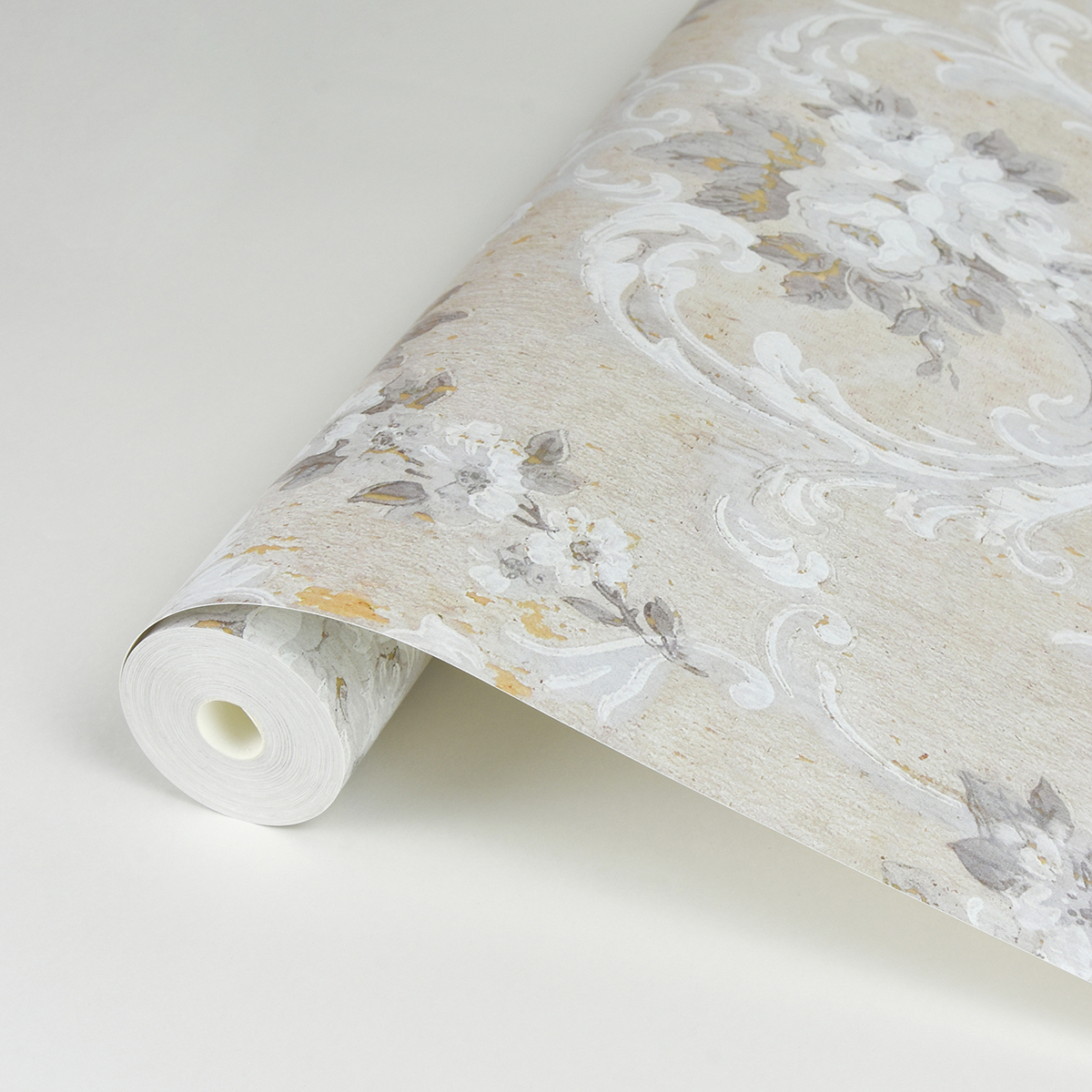 AST4064 This Old Hudson Natural Neutral Rose Damask Wallpaper by A